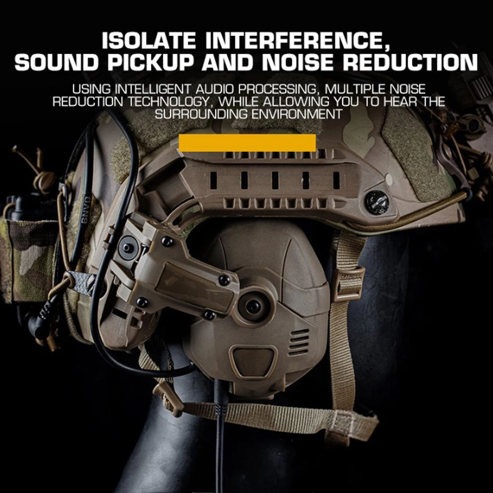 Auriculares tácticos con Bluetooth, captación de sonido y reducción de ruido, orejeras electrónicas para tiro, equipo de protección auditiva para caza Airsoft - imagen 4