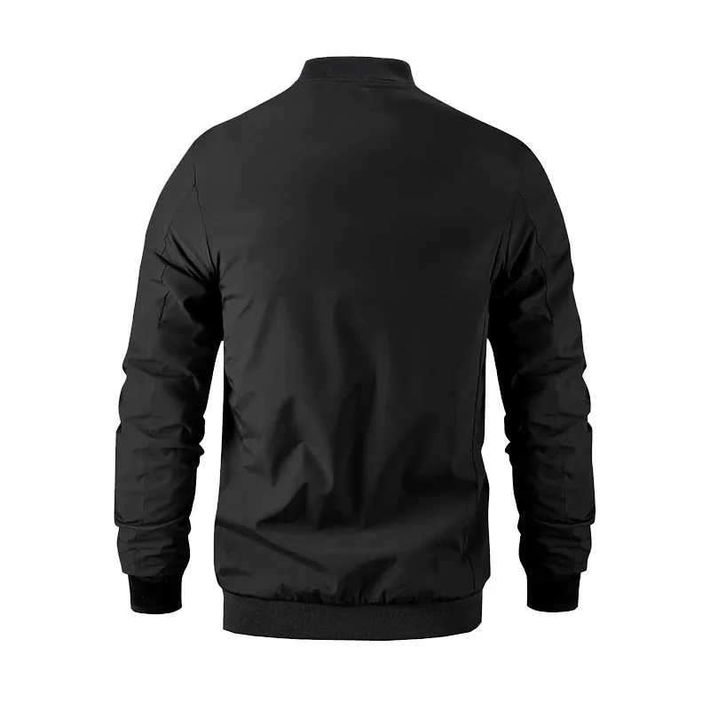 Chaquetas militares de carga para hombre, abrigo informal ajustado con bordado de letras, chaqueta de piloto del ejército a la moda, primavera y otoño - imagen 5