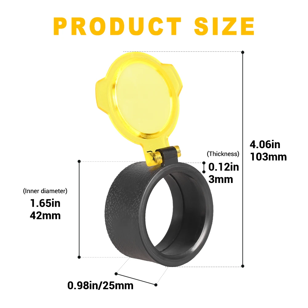 Cubierta de lente de alcance de Rifle, Protector abatible hacia arriba, tapa de protección óptica, tapa de lente objetivo de 38mm/40mm/42mm/57mm para caza - imagen 5