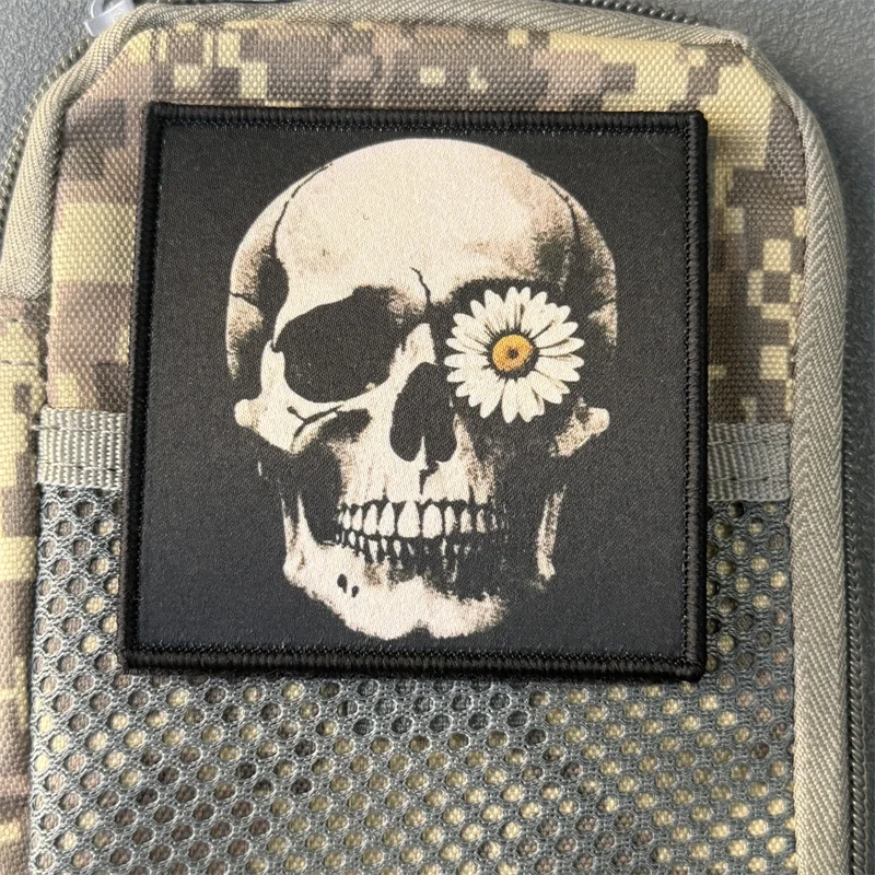 Parche táctico "cráneo", insignia de moral militar, impresión de gancho y bucle, mochila, accesorios de decoración de ropa, pegatinas, brazalete - imagen 3