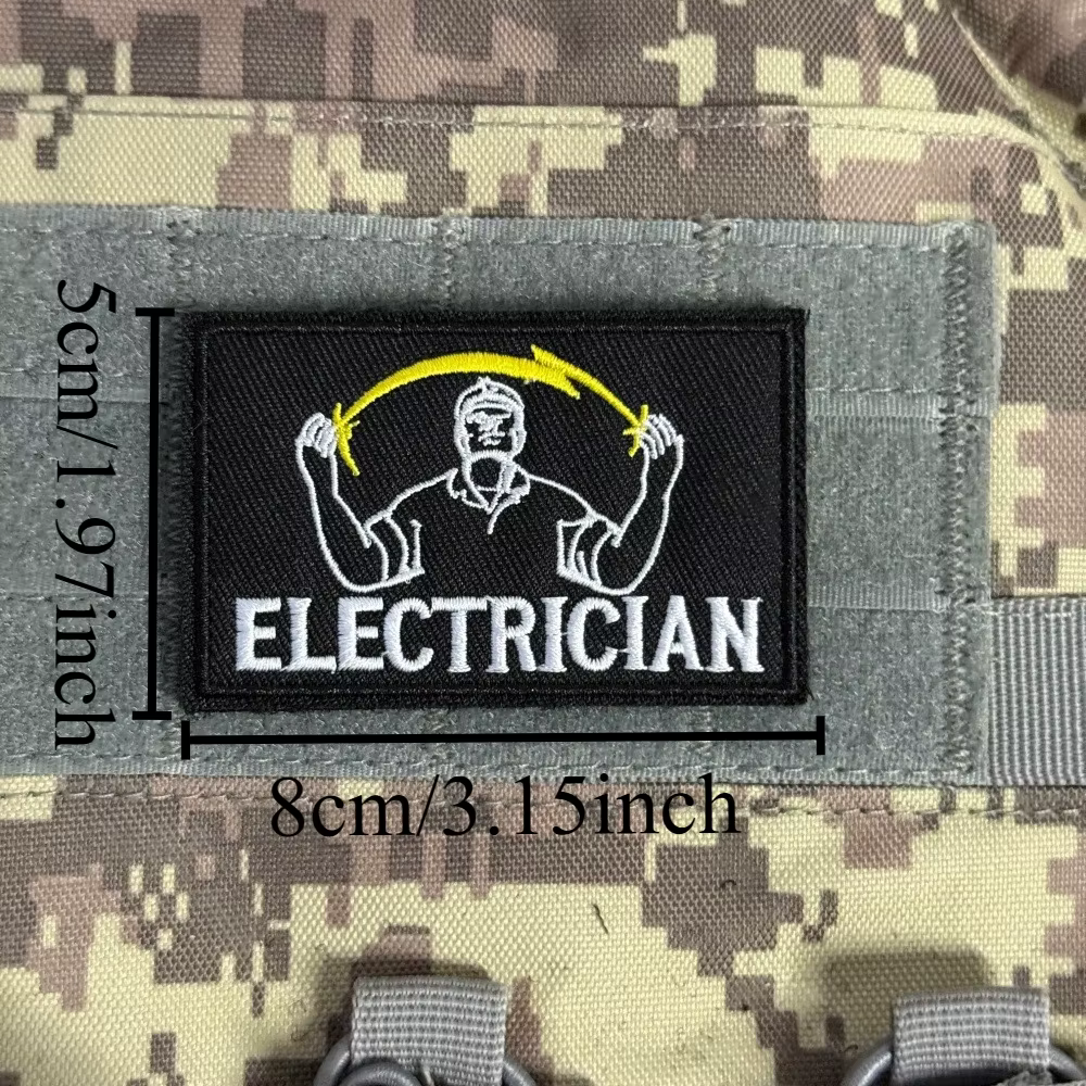Parche táctico electricista con velcro para uniforme militar - imagen 2