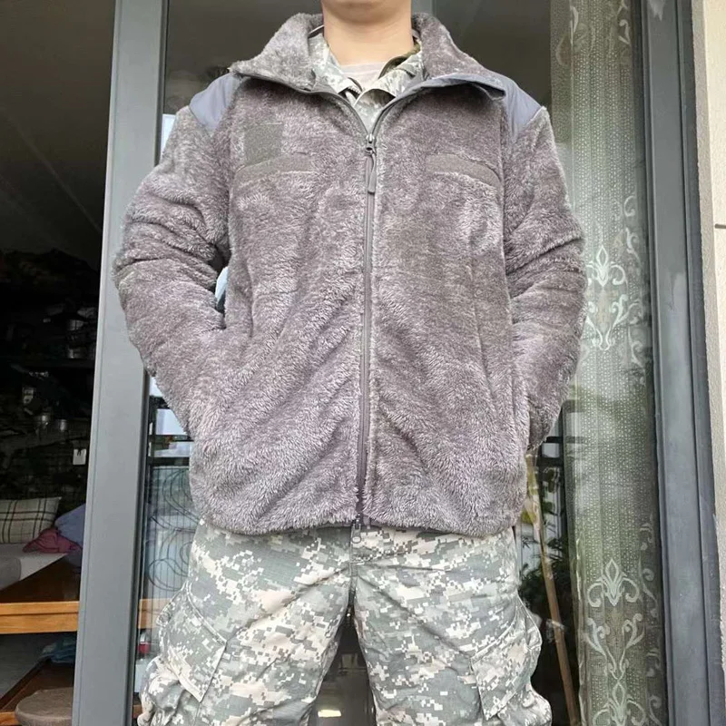 Chaqueta para acampar al aire libre L3, forro grueso largo y frío, a prueba de viento, gris, marrón, negro