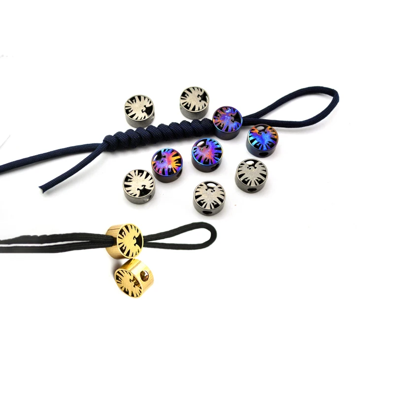 1 unidad de aleación de titanio, latón, S.h.i.e.l.d. Colgante de cuchillo con logotipo, herramientas EDC de moda fresca, cordón, cuerda de paraguas, cuentas, Paracord, Gadget de gota - imagen 5