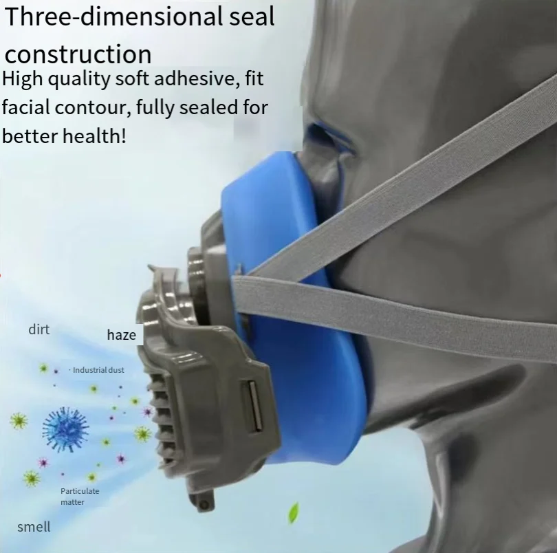 Respirador de media máscara a prueba de polvo de silicona 3200, adecuado para pintura en aerosol, carpintería, molienda, decoración del hogar con accesorio de filtro - imagen 3