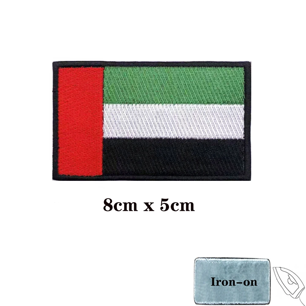 Parche bordado de la bandera de los Emiratos Árabes Unidos, banda para el brazo, gancho y bucle, insignia bordada, rayas militares - imagen 2