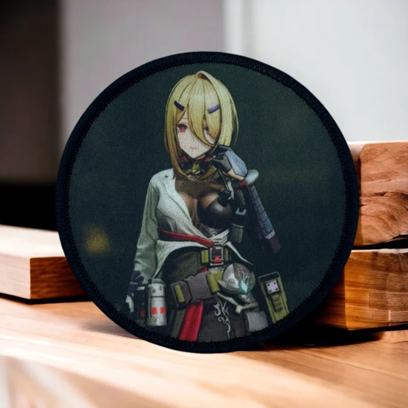 Cinturón táctico con gancho y bucle de moral militar, insignia de animación bidimensional, parches de tela de primera línea para niñas, pegatinas para mochila - imagen 2