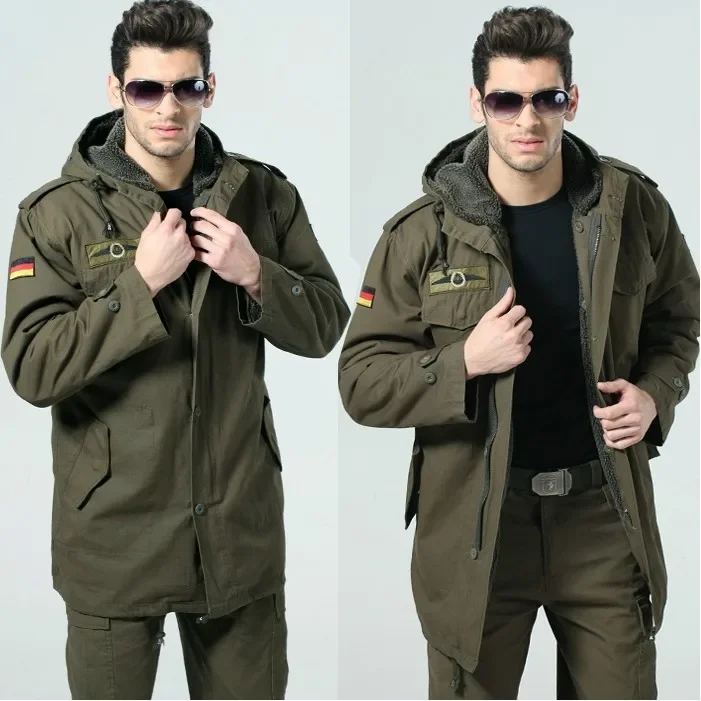 Chaqueta de caza para hombre, gabardina térmica de algodón con capucha, abrigo con forro polar, Invierno - imagen 2