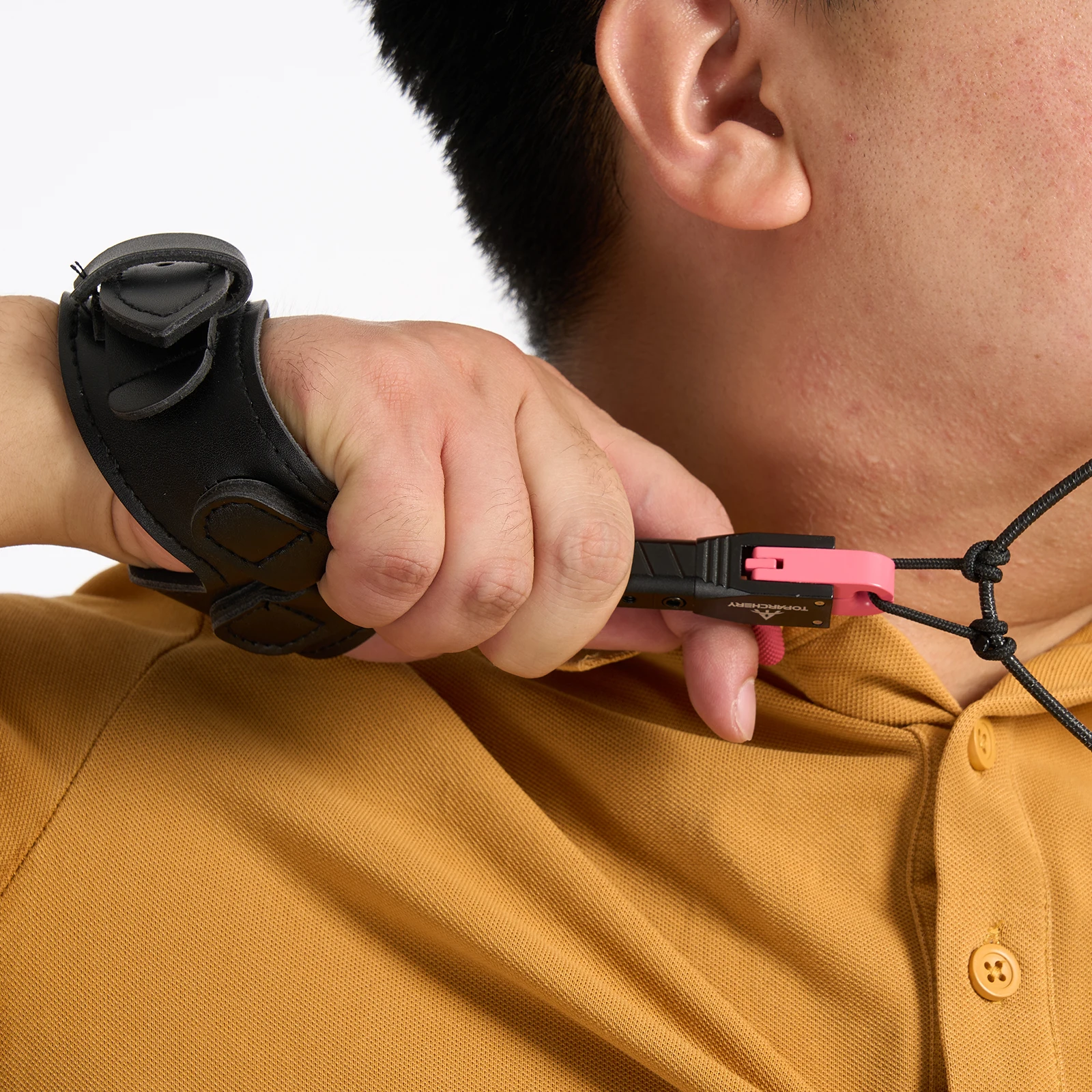 Herramienta de liberación de arco compuesto de tiro con arco, alicates giratorios de tres colores, pinza de gatillo, correa de muñeca, accesorios de caza al aire libre, 360 - imagen 5