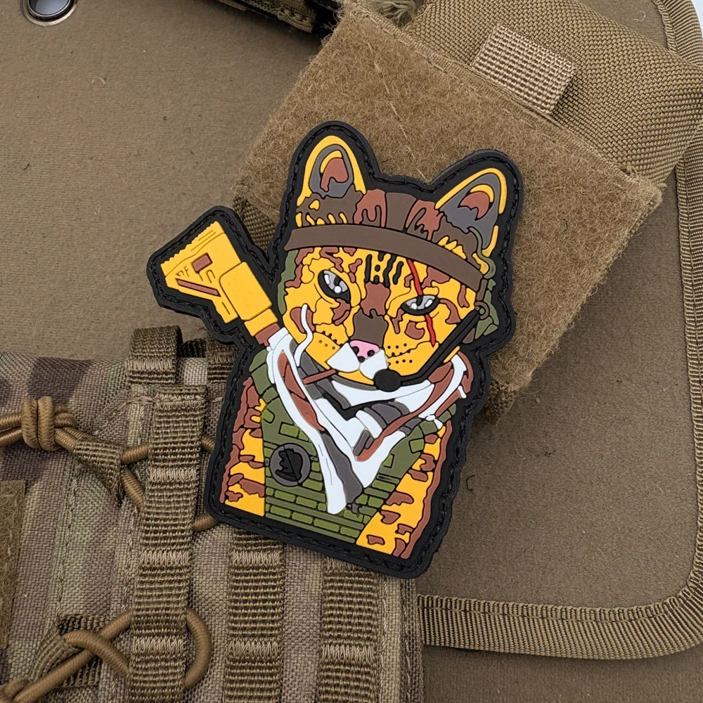 Parche táctico para Rifle de gato, insignia de moral del ejército, parches de gancho y bucle de PVC 3D para ropa, equipo militar, pegatina para casco - imagen 2