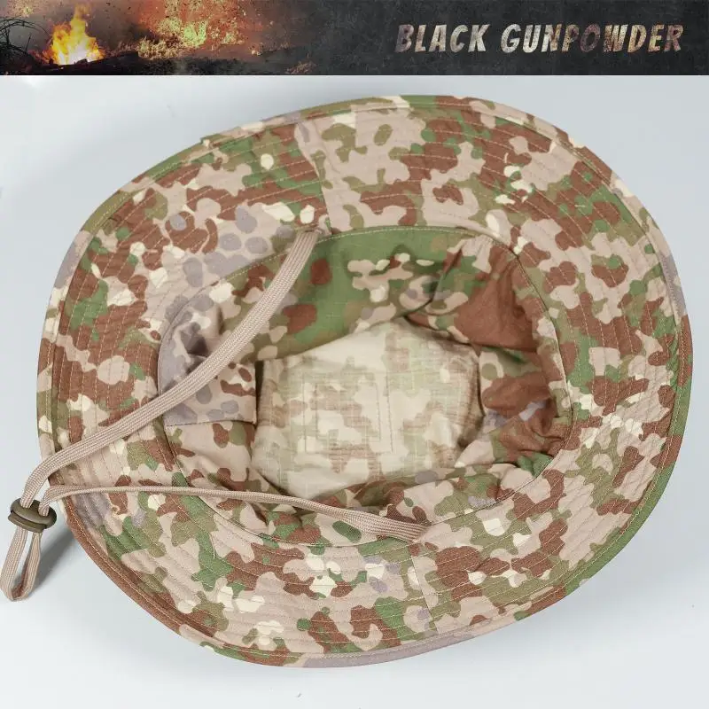 Al aire libre todo terreno punto alemán ventilador del ejército al aire libre tácticas Penny Hat sombrero de ala redonda sombrero de cubo - imagen 4