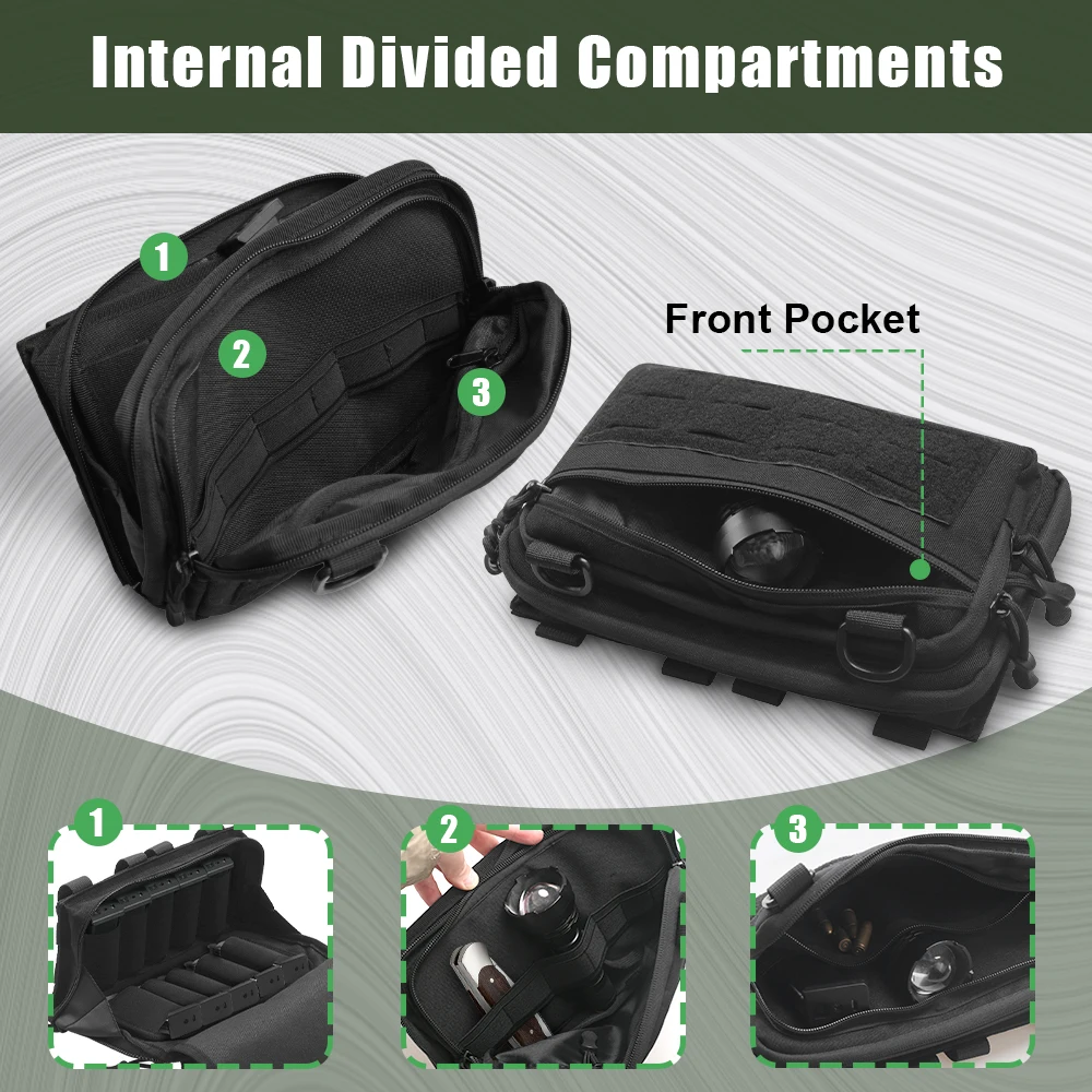 Bolsa táctica para revistas, bolsa Molle Mag de 9mm, bolsa para administrador, bolsa para revistas de pistola, soporte para cartuchos, bolsa de caza con 10 ranuras para revistas - imagen 4