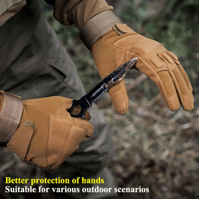 Guantes tácticos para hombre, manoplas de dedo completo para ciclismo, combate, tiro al aire libre, motocicleta, bicicleta, Fitness, senderismo, conducción - imagen 4