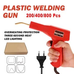 Máquina de soldadura de soldador de plástico, Kit de reparación de pistola de soldar para parachoques de coche, juego de 4 tipos de grapas para reparación de parachoques/Kayak/productos de plástico