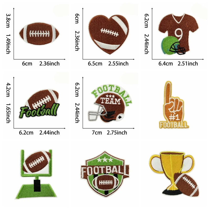 10 Uds. Parches bordados de fútbol DIY chaquetas sombreros Jersey insignias bordadas parches para planchar para ropa parche de fútbol MAMA - imagen 4