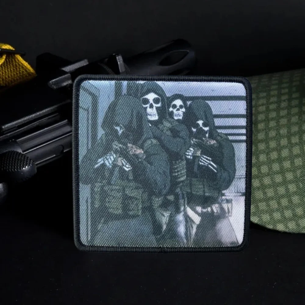 Tankman Reaper-insignia de moral de esqueleto, parche TSB, brazalete táctico de calavera, gancho militar y bucle, mochila, sombrero, accesorios, pegatinas - imagen 5