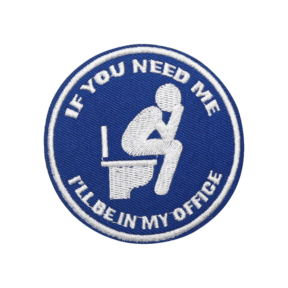 Parche táctico de Velcros de Humor de oficina, cita divertida de moral, cierre de gancho, pegatina bordada, insignia para mochila Molle, pantalones vaqueros