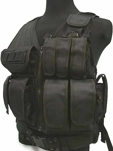 Chaleco táctico militar para hombre, chaleco Molle de caza, Airsoft, armadura corporal al aire libre, Swat de combate, Painball, negro - imagen 3
