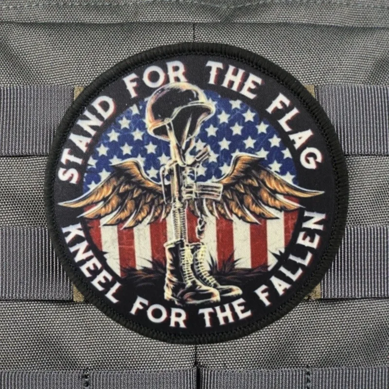 Parche de bandera táctica, brazalete impreso, insignia de moral, parches de bucle de gancho, pegatinas para mochila de ropa - imagen 5