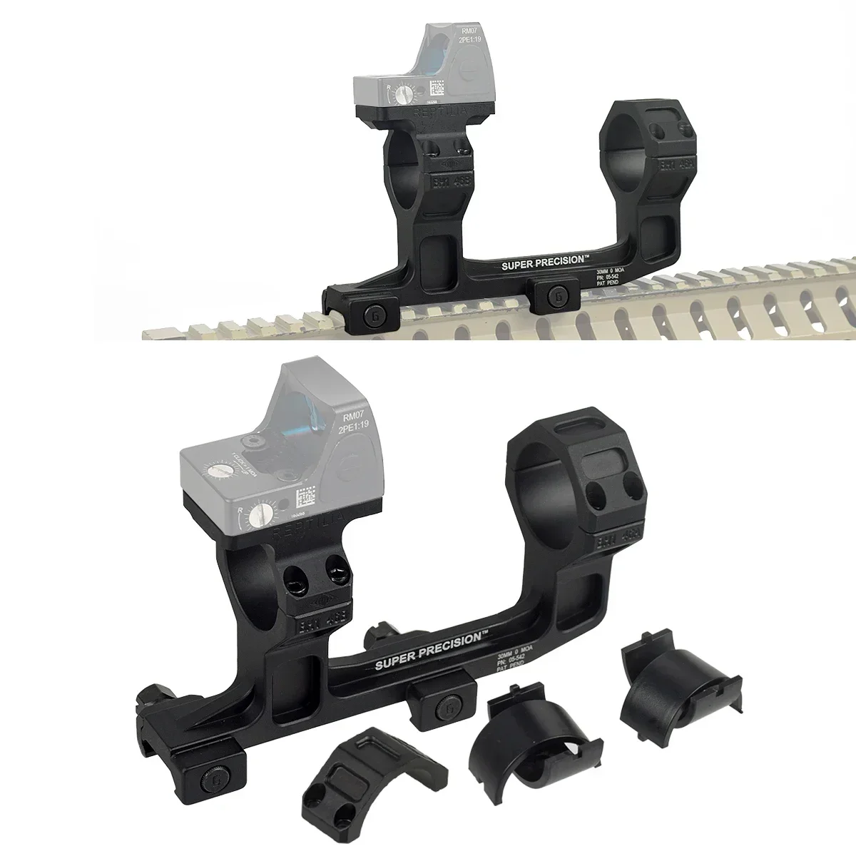 Soporte de alcance AR15 SUPER PERCISION GEISSELE, anillos de 25,4mm y 30mm, soporte de mira óptica con soporte de mira ROF-45/90 RM - imagen 4