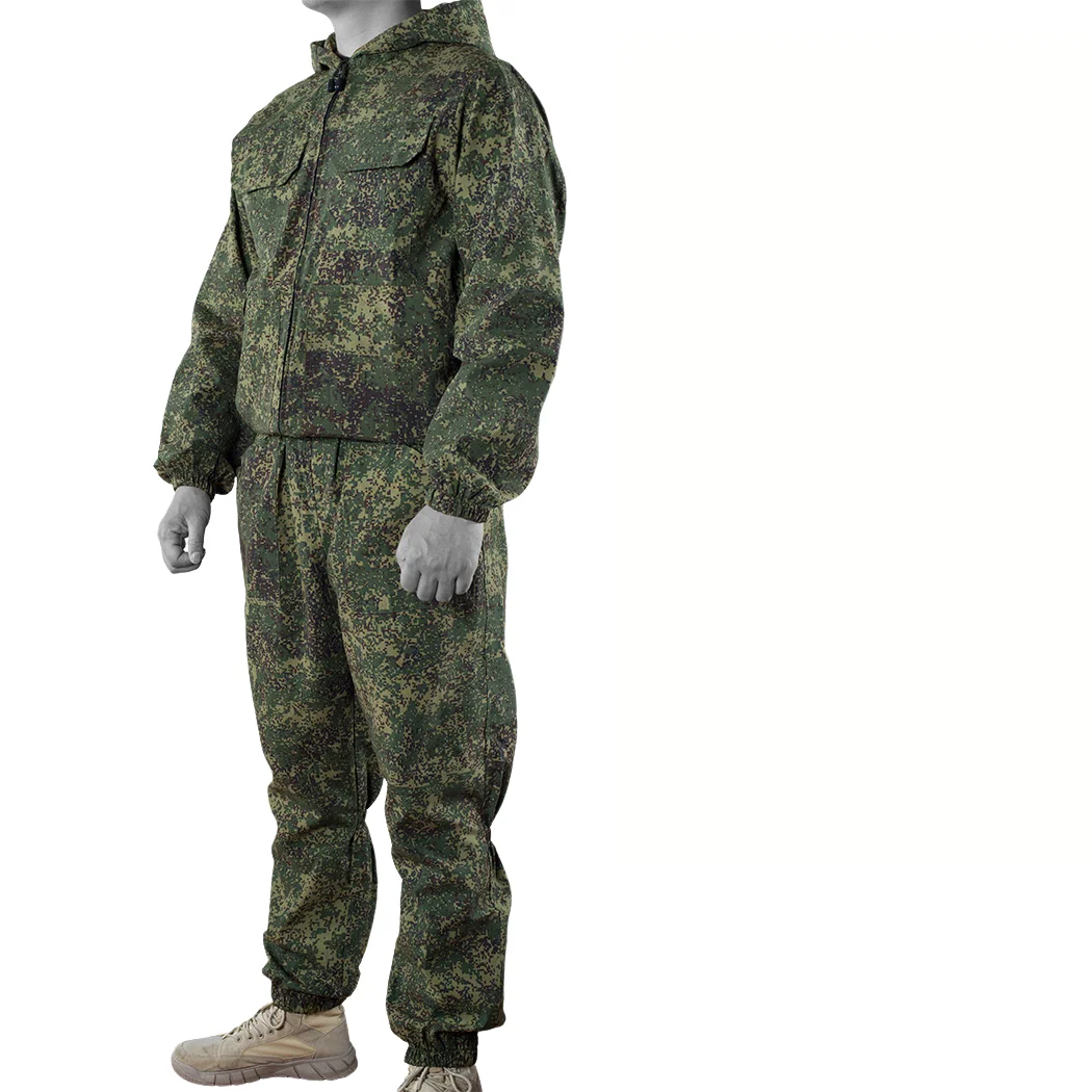 Conjunto de traje de entrenamiento integrado ruso de camuflaje, abrigo suelto transpirable de verano, abrigo en miniatura, Verde - imagen 3