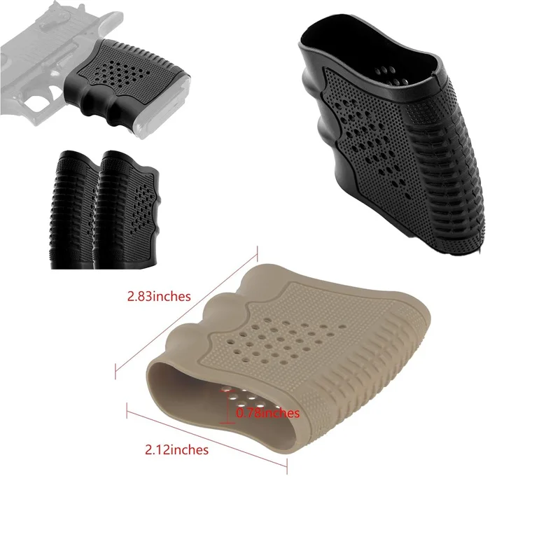 Funda de guante de agarre de goma táctica, empuñaduras ventiladas sin cordones para Glock - imagen 4