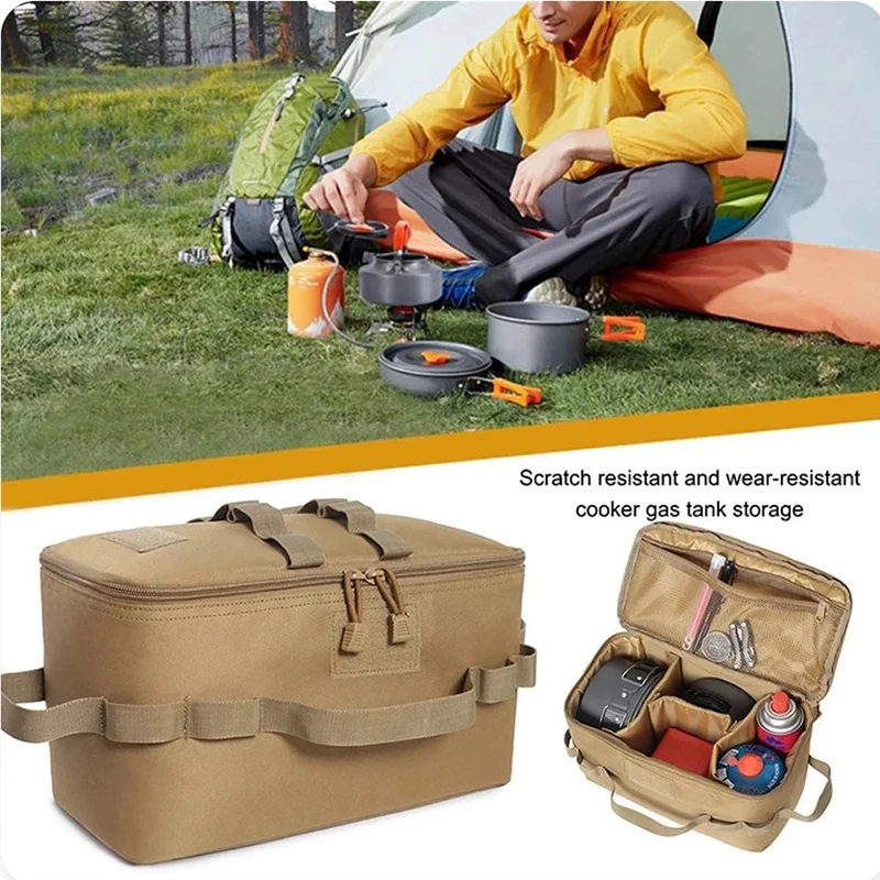 Bolsa de almacenamiento de tanque de Gas para acampar al aire libre, bolsa de herramientas para uñas de tierra de gran capacidad, bote de Gas, utensilios de cocina para Picnic, bolsa de Kit - imagen 2
