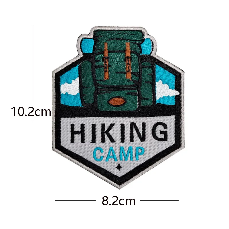 Parches bordados para viajes al aire libre, para el brazo con banda parche de tela, lazo de gancho, mochila, insignia táctica para chaqueta - imagen 4