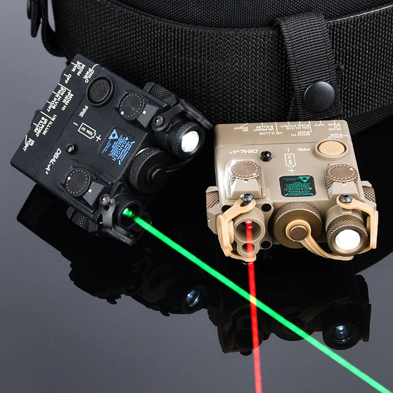 WADSN-DBAL-A2 láser de punto rojo, verde y azul, linterna LED blanca estroboscópica, Dbal, indicador táctico de caza, apto para riel de 20MM, sin IR - imagen 3