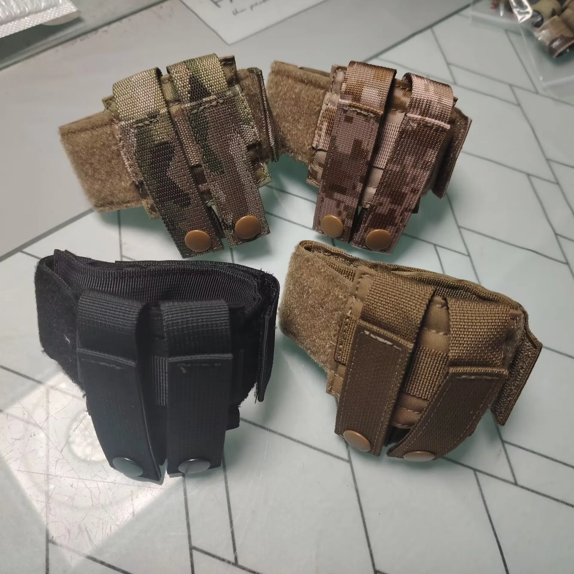 Accesorios tácticos para caza de Paintball al aire libre Kydex MOLLE cinturón fijo lanzador sujetador camuflaje verde/negro - imagen 4
