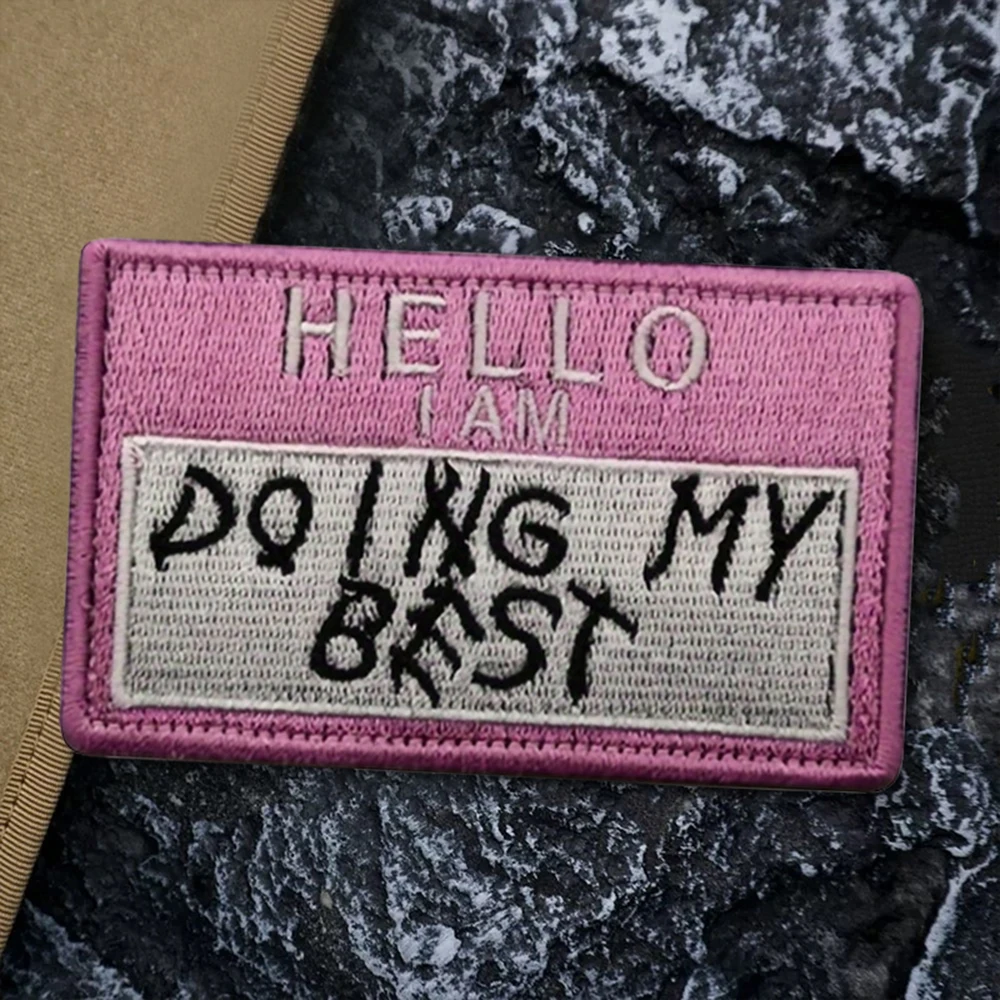 Hola estoy haciendo mi mejor divertido Meme Velcros parche bordado parche táctico moral gancho bucle sujetador pegatina insignia para mochila