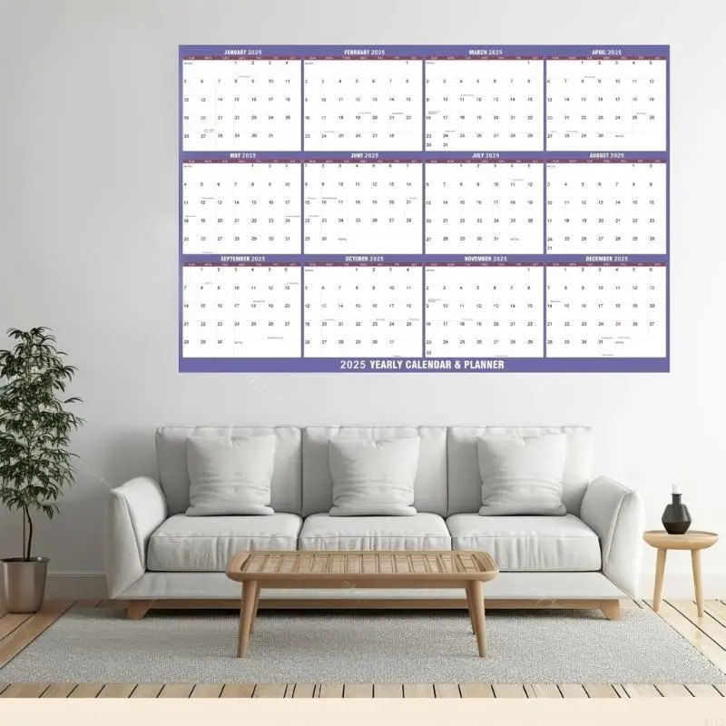 2025 año completo para ver planificador calendario 2025 Calendario pared borrable Planificador anual enero a dec - imagen 3