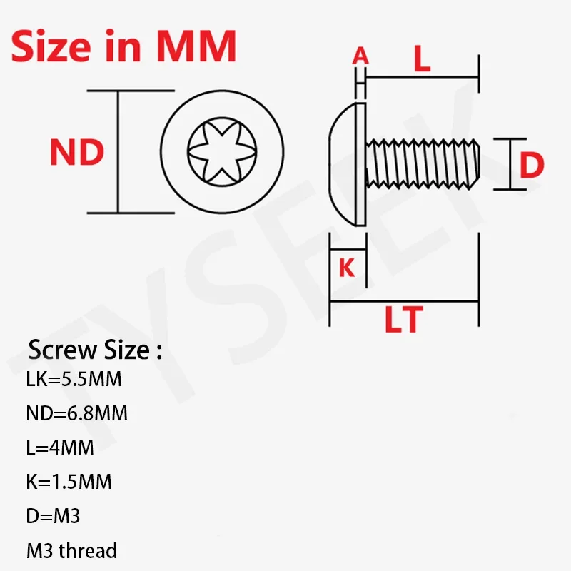 Tornillo de cabeza redonda para MANGO de cuchillo, herramienta de acero inoxidable M3, plegable, 10 piezas - imagen 3