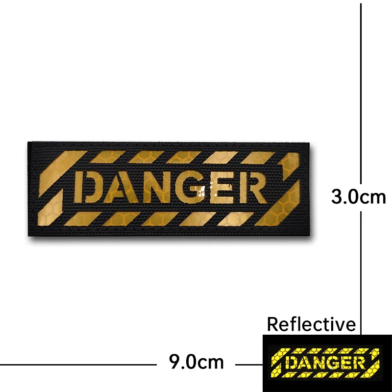 Advertencia de peligro ganando correr de noche correas reflectantes parche gancho bucle Material reflectante luminoso parche táctico pegatina - imagen 5