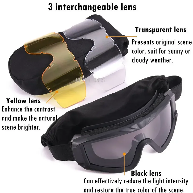Gafas tácticas de protección UVB para exteriores, lentes de sol a prueba de viento para escalada, senderismo, Trekking, viajes, deportes de tiro - imagen 4