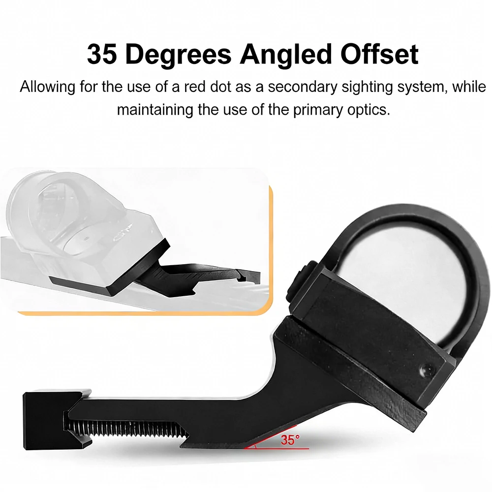 Adaptador Picatinny montaje offset 35° para mira punto rojo caza - imagen 3