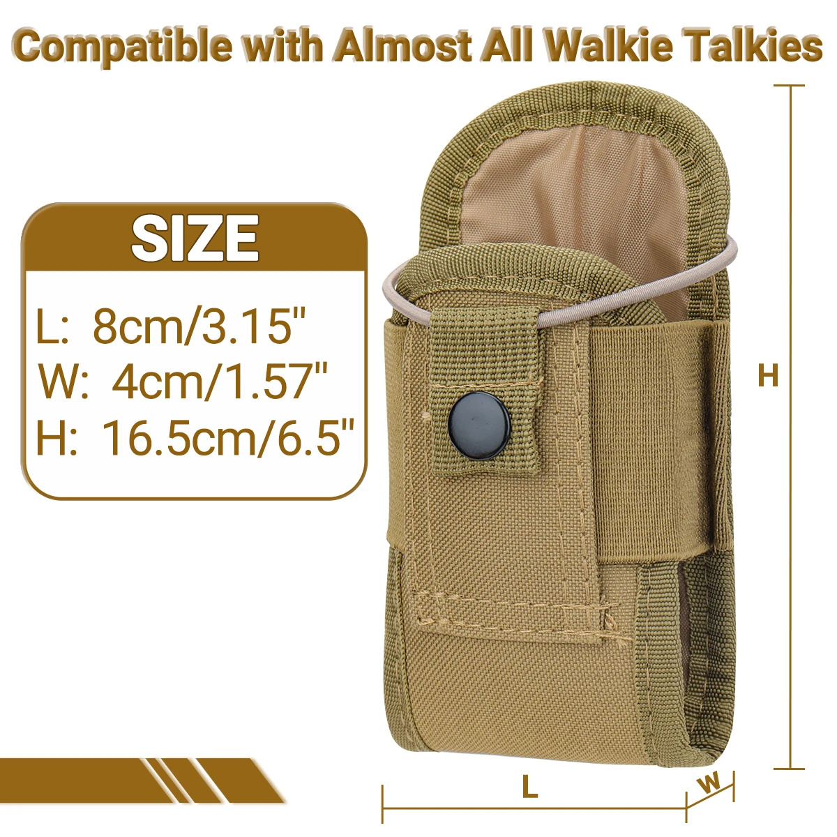 Bolsa táctica para Walkie Talkie Oxford Molle, bolsa con soporte para Radio, bolsillo portátil para deportes de caza al aire libre, riñonera para interfono - imagen 4