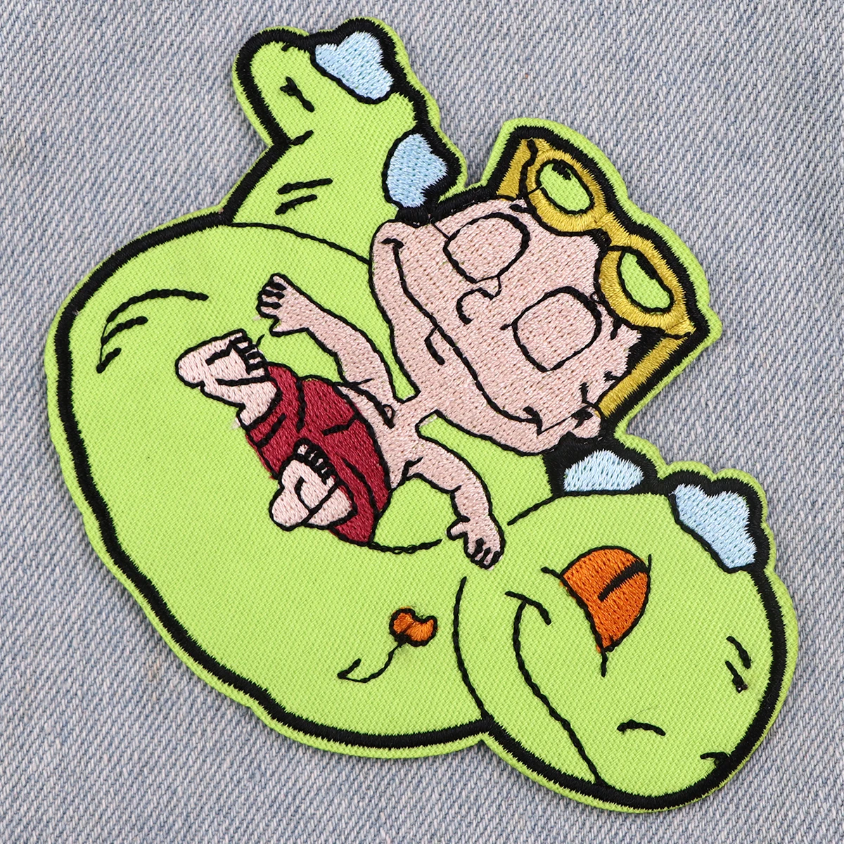 Parche bordado de dinosaurio de dibujos animados, pegatinas de costura para ropa, DIY - imagen 4