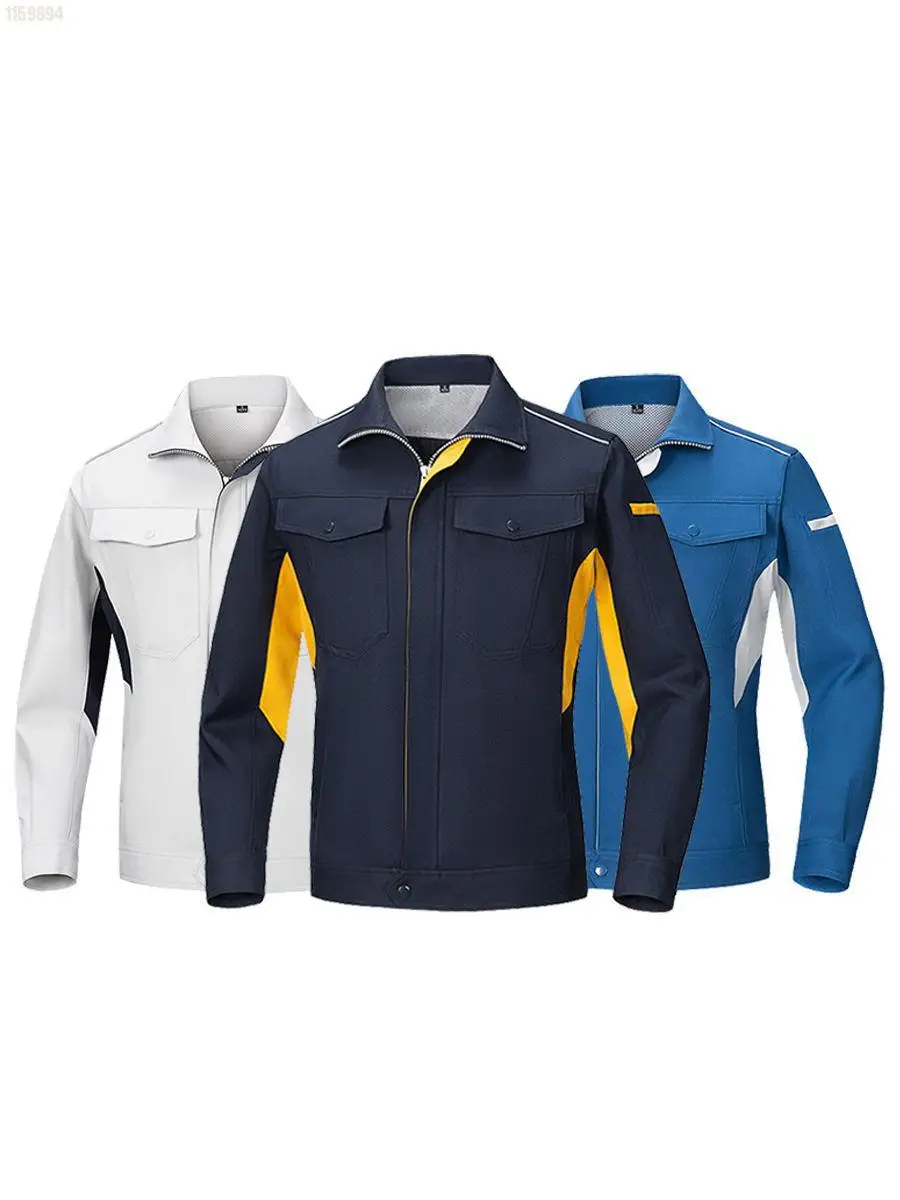 Ropa de trabajo de alta gama para hombre, traje antiestático personalizado, resistente al desgaste, pantalones reflectantes resistentes a la suciedad, ropa de protección del personal azul - imagen 3