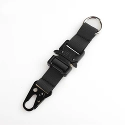Llavero con gancho Molle de nailon, hebilla de correas para cinturón con pico de águila, llavero con cadena colgante, hebilla de escalada, gancho con pico de águila