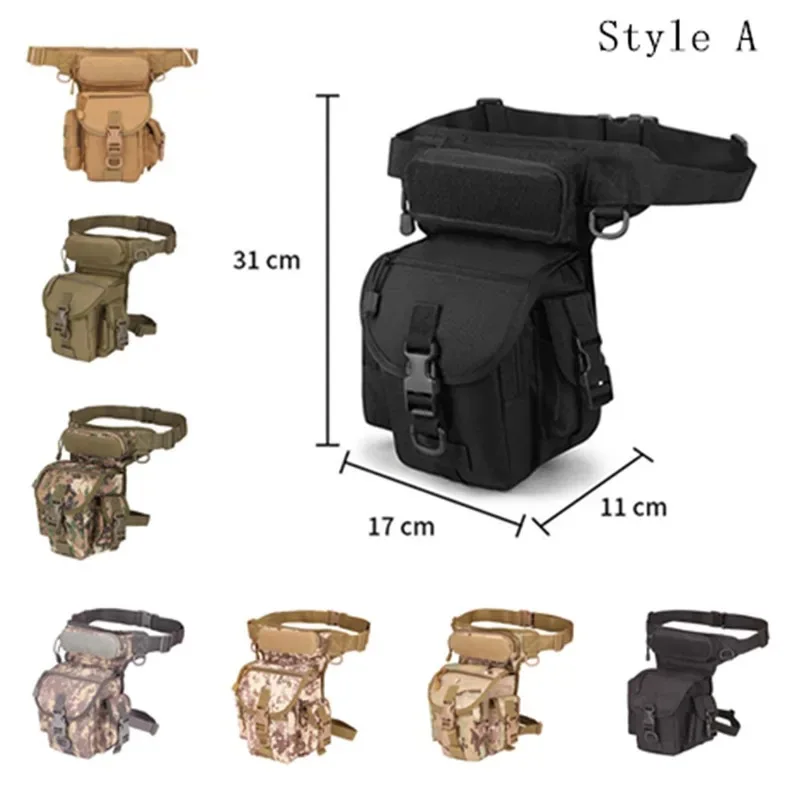 Paquete de muslo compatible con MOLLE para ciclismo y exterior |   Bolsa impermeable para piernas con diseño antideslizante |   Almacenamiento multiusos de correa de cintura - imagen 4