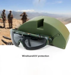 Gafas protectoras de estilo táctico de caza para ciclismo al aire libre y uso en el desierto: protección contra el viento/polvo/UV