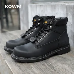KOWM botas tácticas hombre piel vaca impermeables desierto senderismo