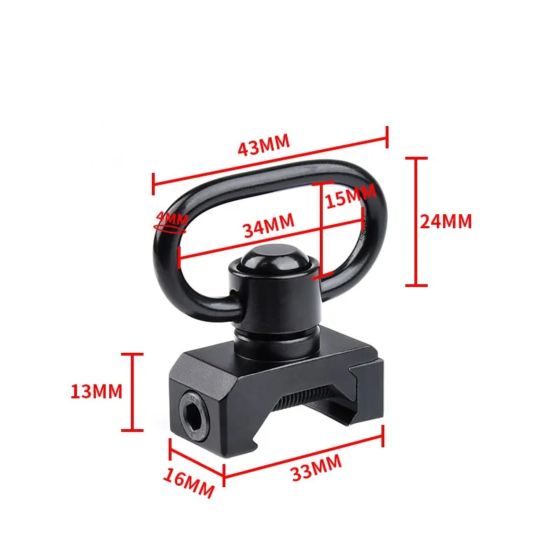 Wadsn-Correa giratoria de liberación rápida para caza, accesorio táctico CNC AR15 QD, montaje de fijación, adaptador de hebilla, botón de rotación M4 - imagen 5