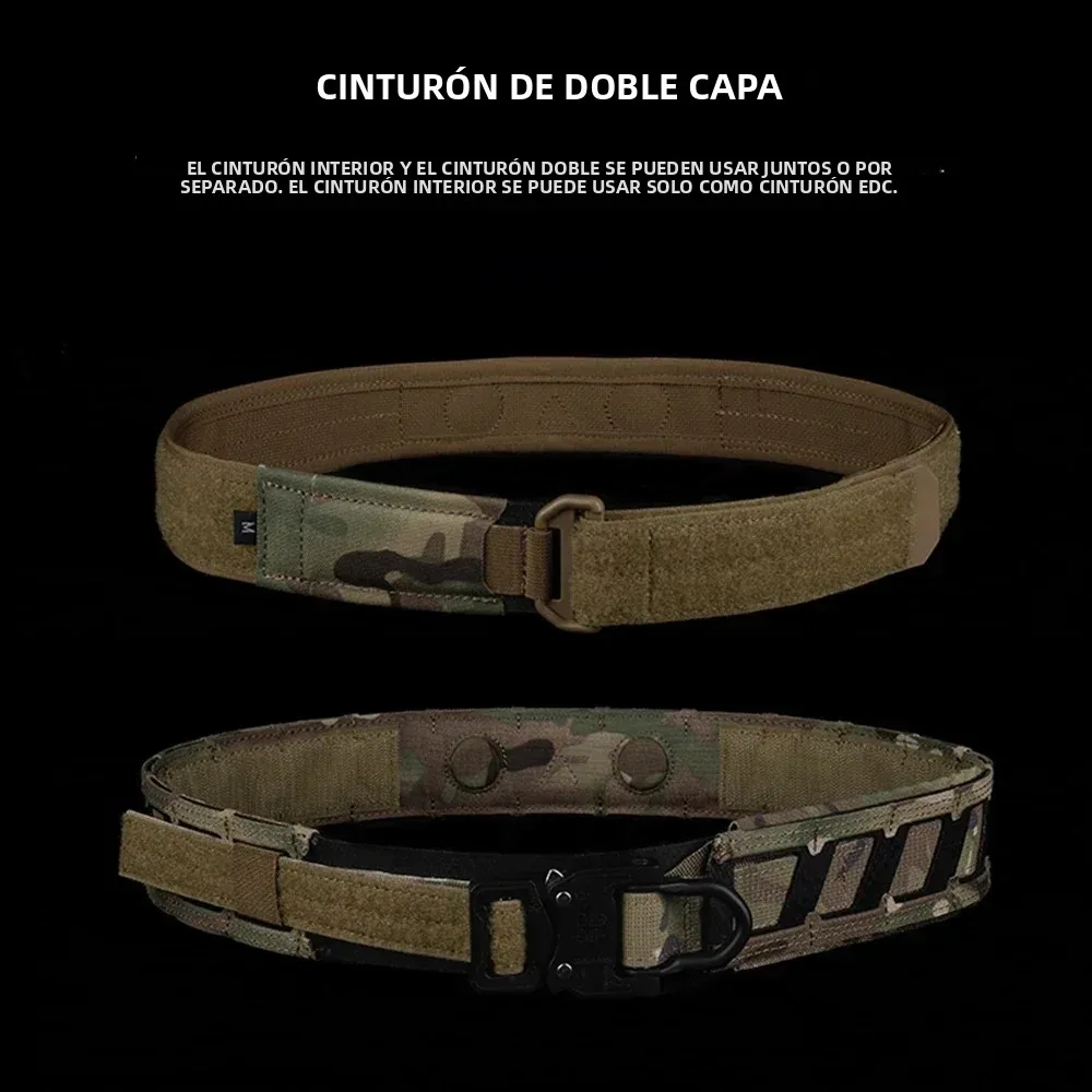 Cinturón de batalla Airsoft estilo camuflaje caza al aire libre entrenamiento militar cinturón táctico sistema MOLLE cinturón magnético Ranger Green - imagen 5