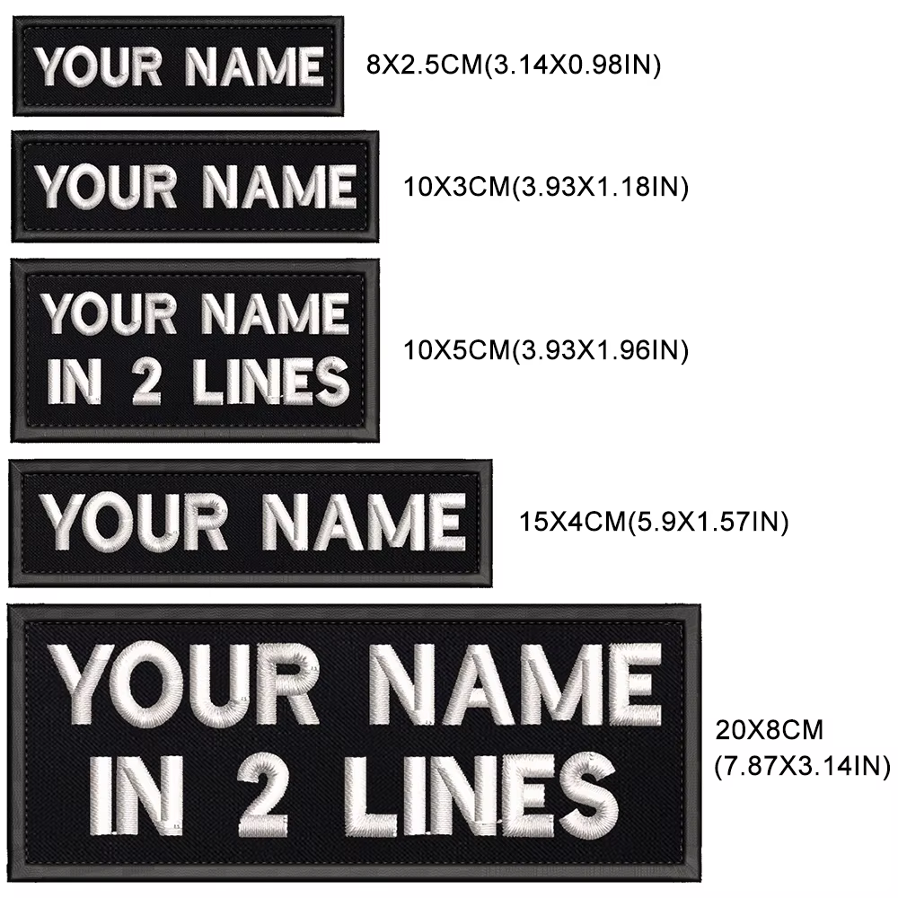 Parche militar rectangular bordado personalizado nombre, planchar - imagen 2