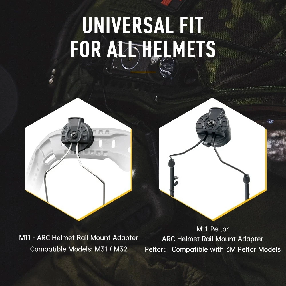 EARMOR-soporte adaptador de riel para casco, soporte táctico para auriculares, adaptador de riel de arco, accesorios para casco - imagen 3