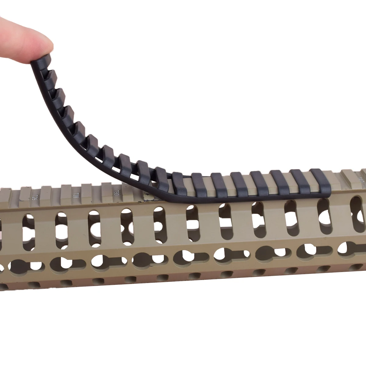 Táctico 4 piezas de goma 17 ranuras 20mm cubierta de riel Picatinny Airsoft Protector de mano en forma de escalera para montaje en Rifle tiro - imagen 2