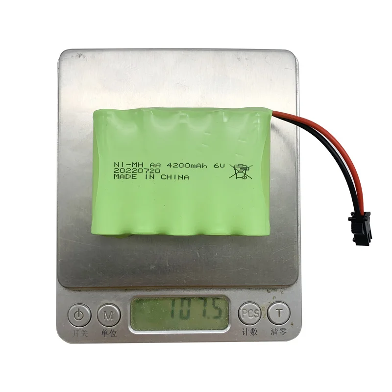 Batería Nimh AA de 6v y 4200mAh para juguetes Rc, coches, tanques, robots, pistola, paquete de baterías actualizadas de 3000mah para barco Rc, batería recargable de 6V - imagen 2