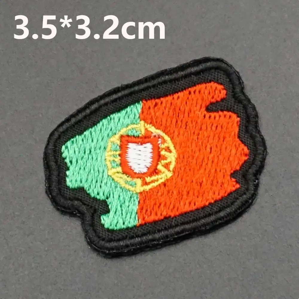 Parches bordados con bandera de Rusia, Rumania, Portugal, con gancho para coser, respaldo para ropa, mochila, gorras, apliques DIY - imagen 5