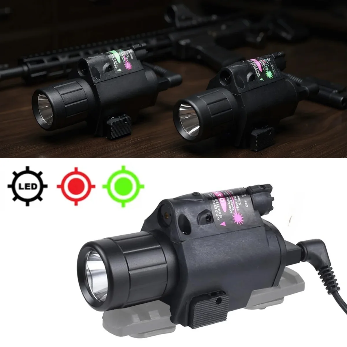 Linterna táctica con interruptor remoto, punto rojo, la-ser, luz de pistola para Glock 17 19 / 20mm, riel de caza